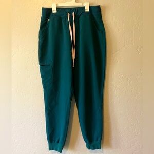 FIGS Women’s High Waisted Zamora Jogger Scrub Pants Caribbean Blue size Large